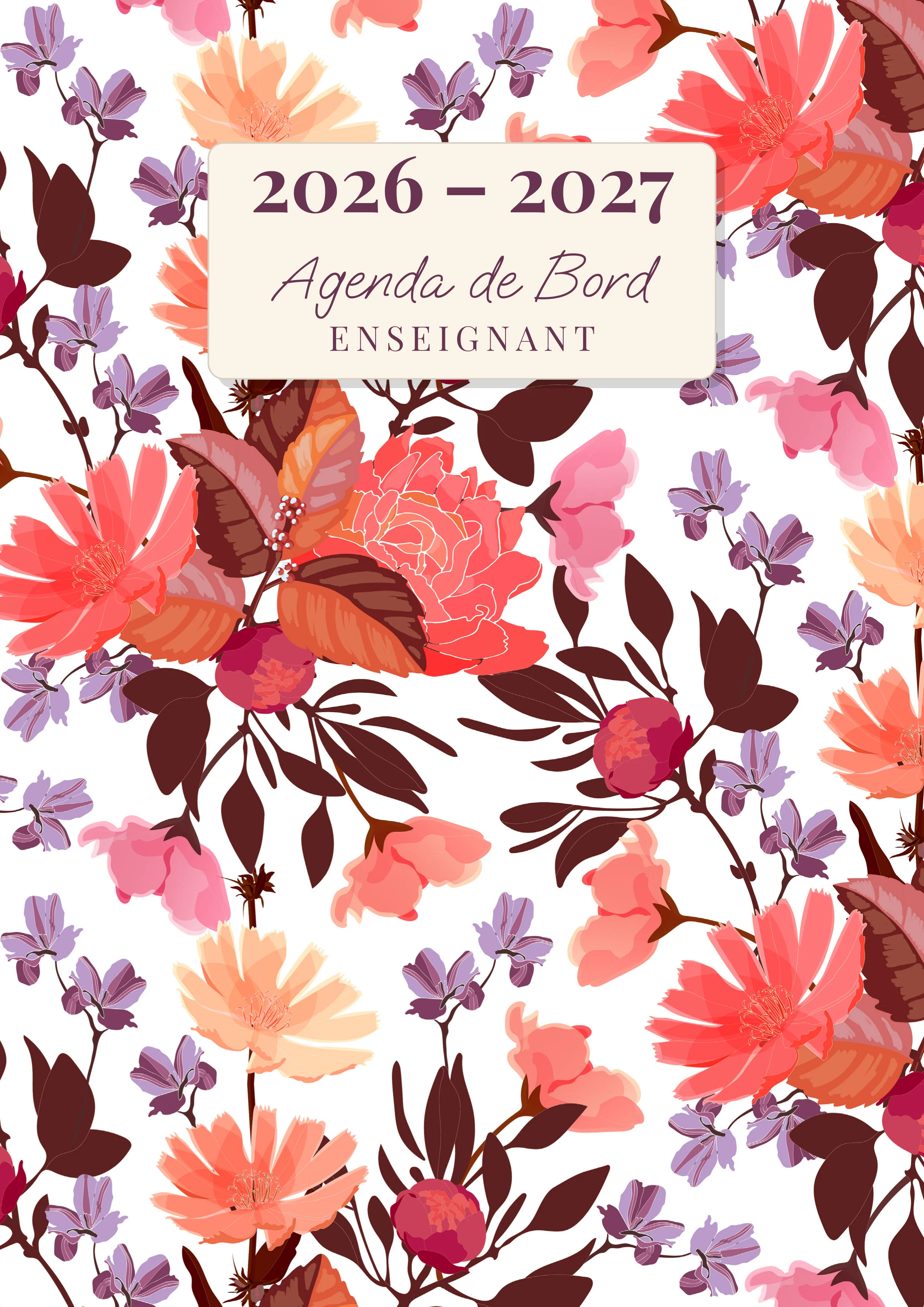 Agenda de Bord Enseignant — Fleurs du jardin