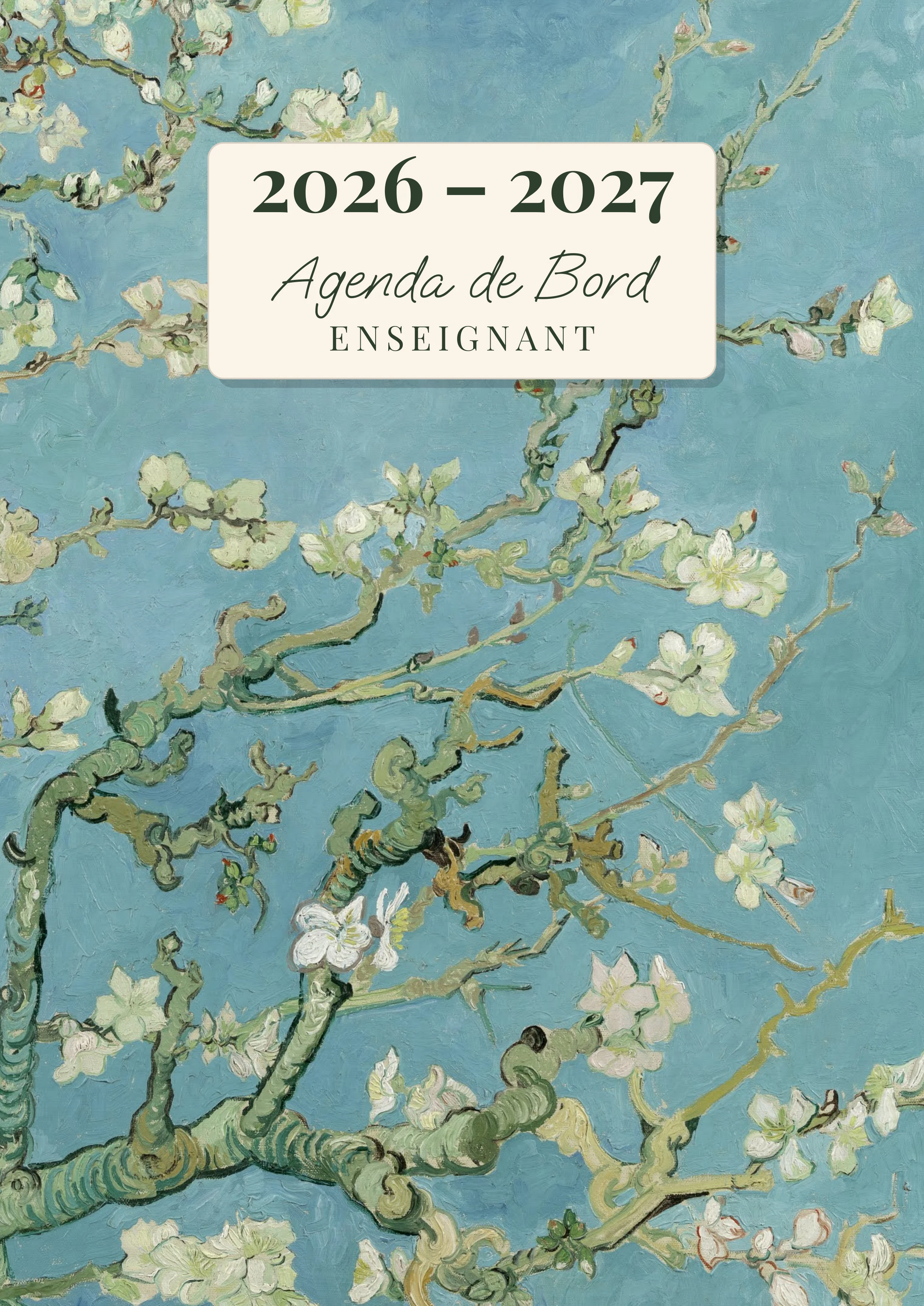 Agenda de Bord Enseignant — Amandier en fleurs par Vincent van Gogh