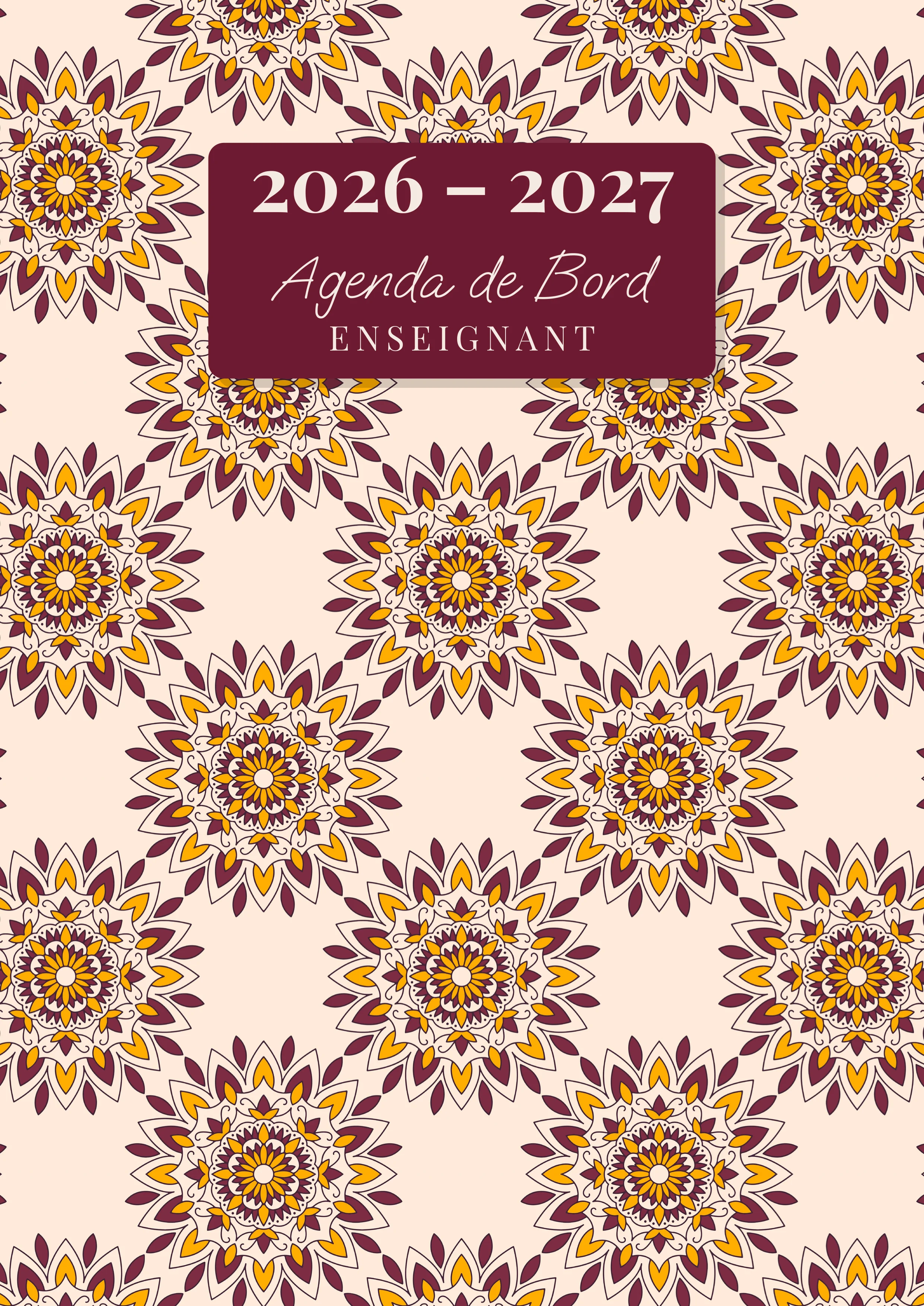Agenda de Bord Enseignant — Ambiance indienne