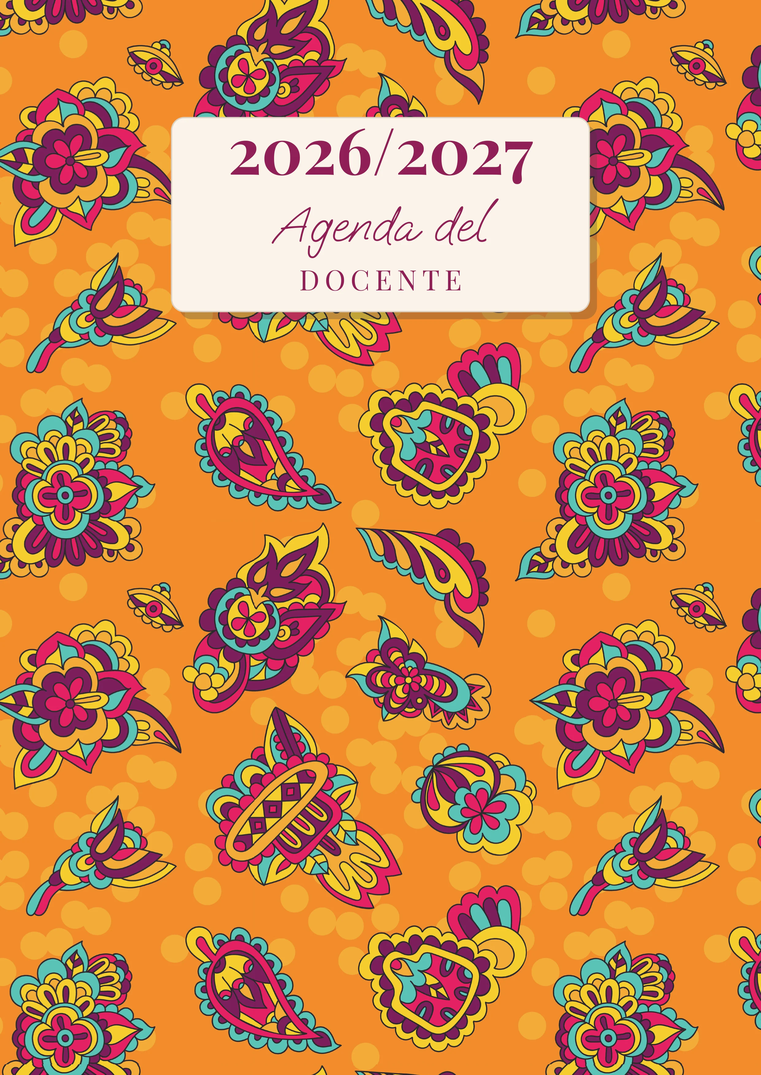 Agenda del Docente — Fiori stilizzati