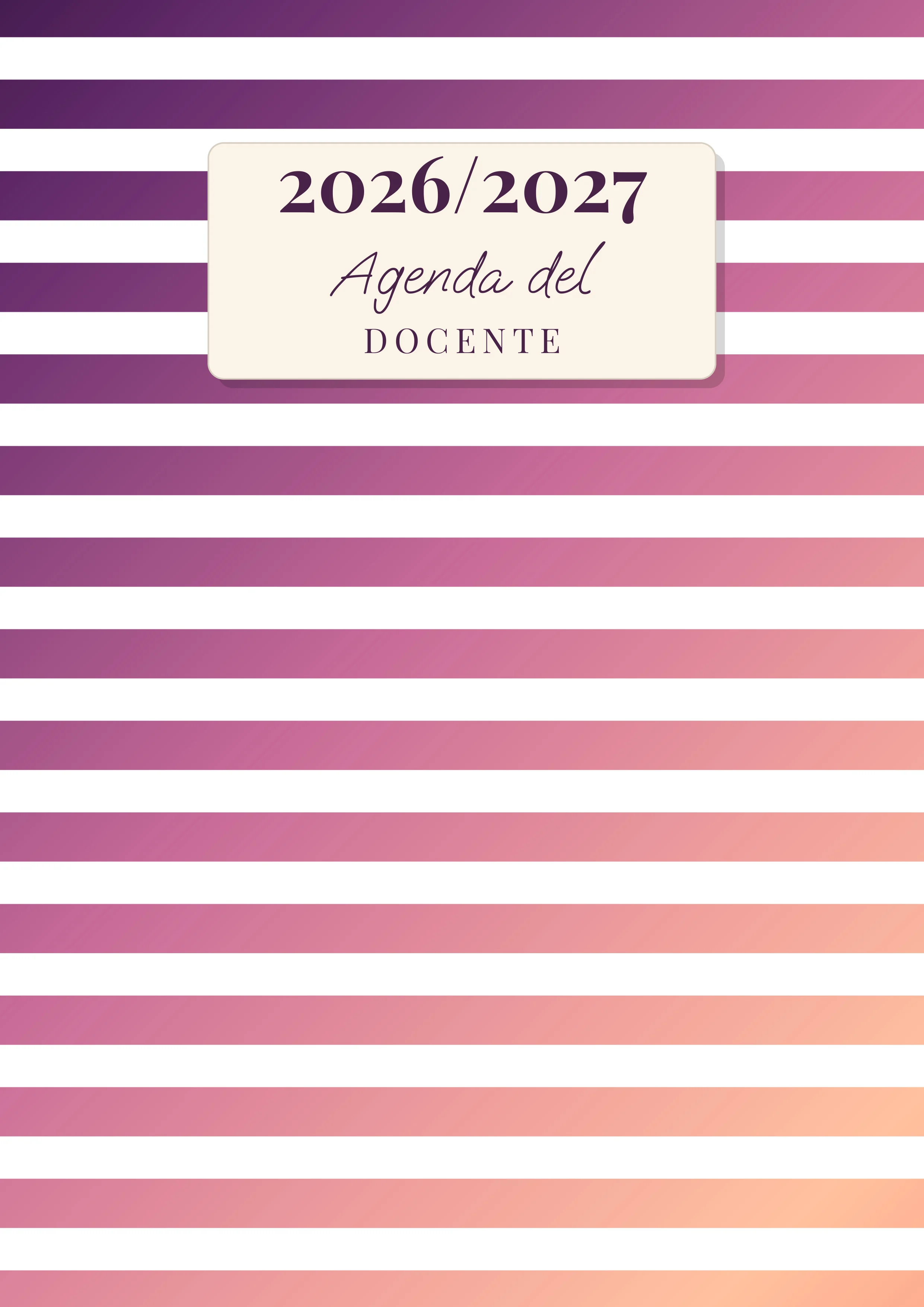 Agenda del Docente — Pastel