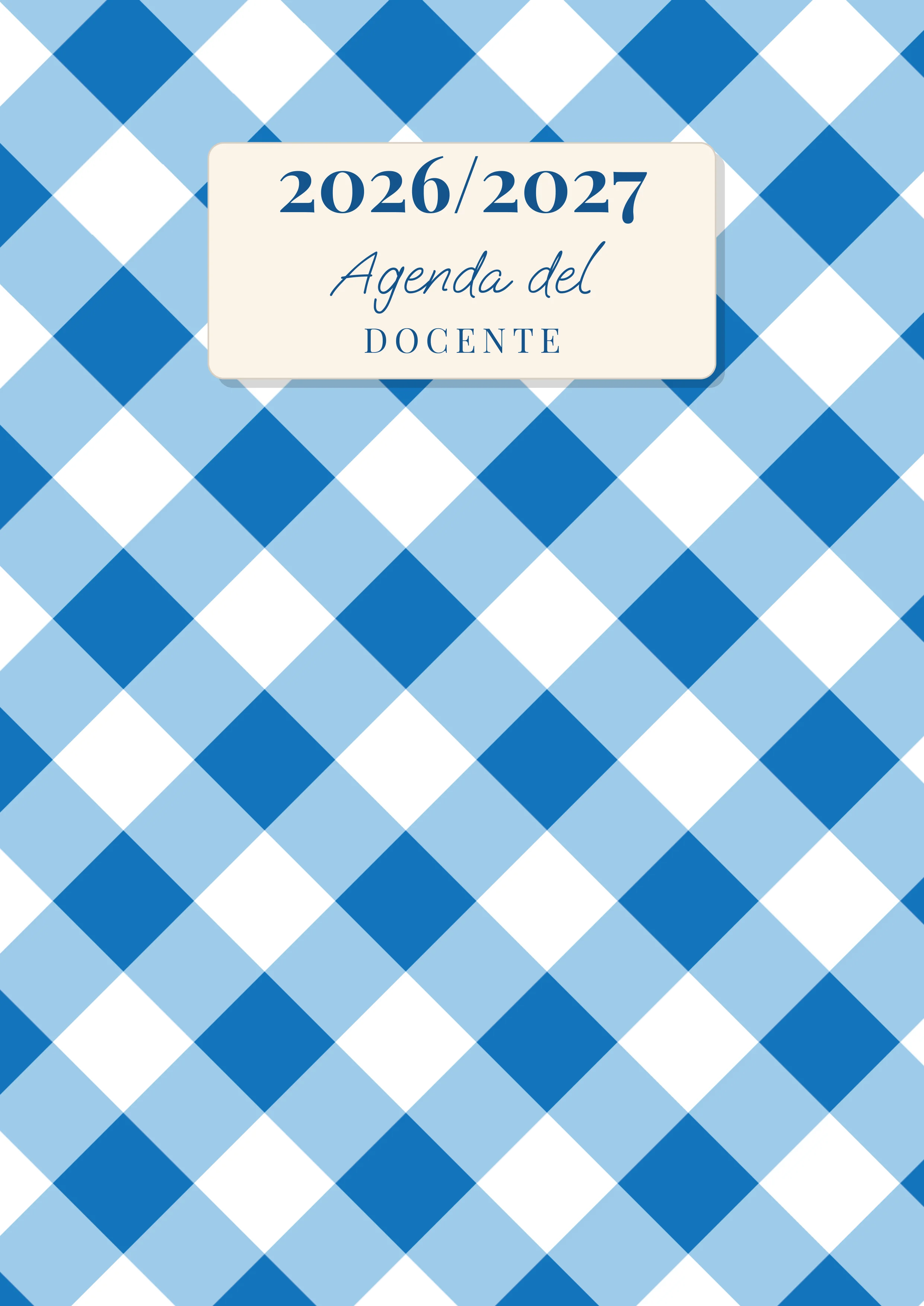 Agenda del Docente — Quadretti Vichy Blu